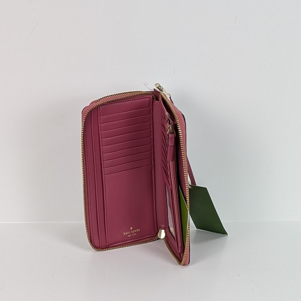 NWT Kate Spade Pink Cinnabar Leather Wallet - Picture 3 of 9